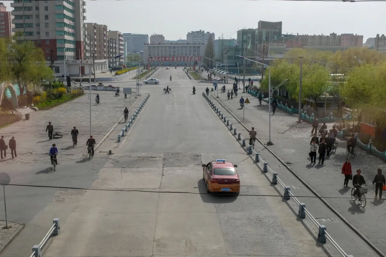 Downtown Suiniju, the North Korean border city