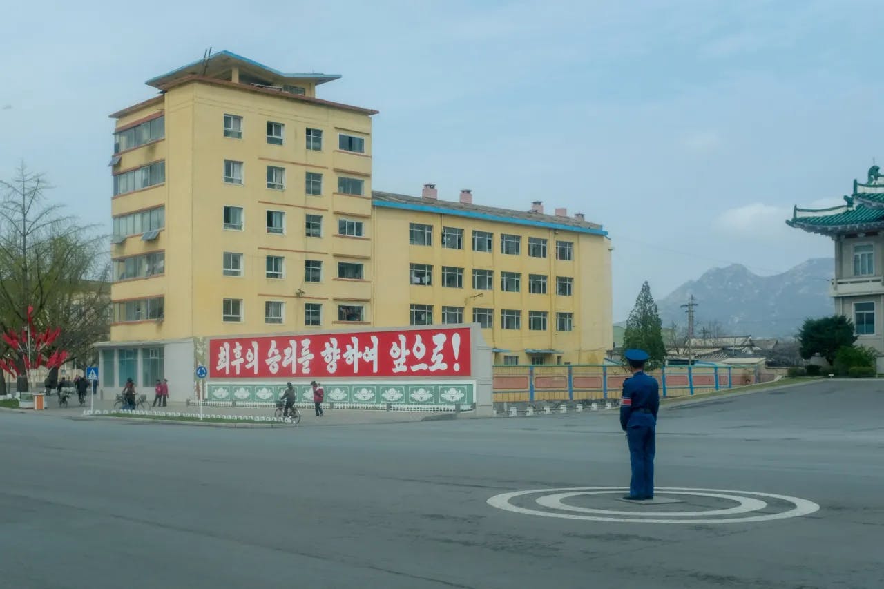 Traffic police in Kaesong